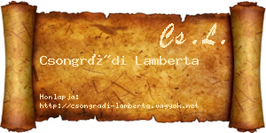 Csongrádi Lamberta névjegykártya